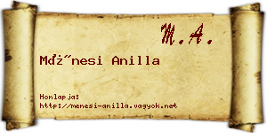 Ménesi Anilla névjegykártya